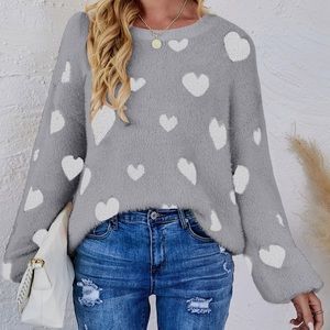 Heart Print Sweater